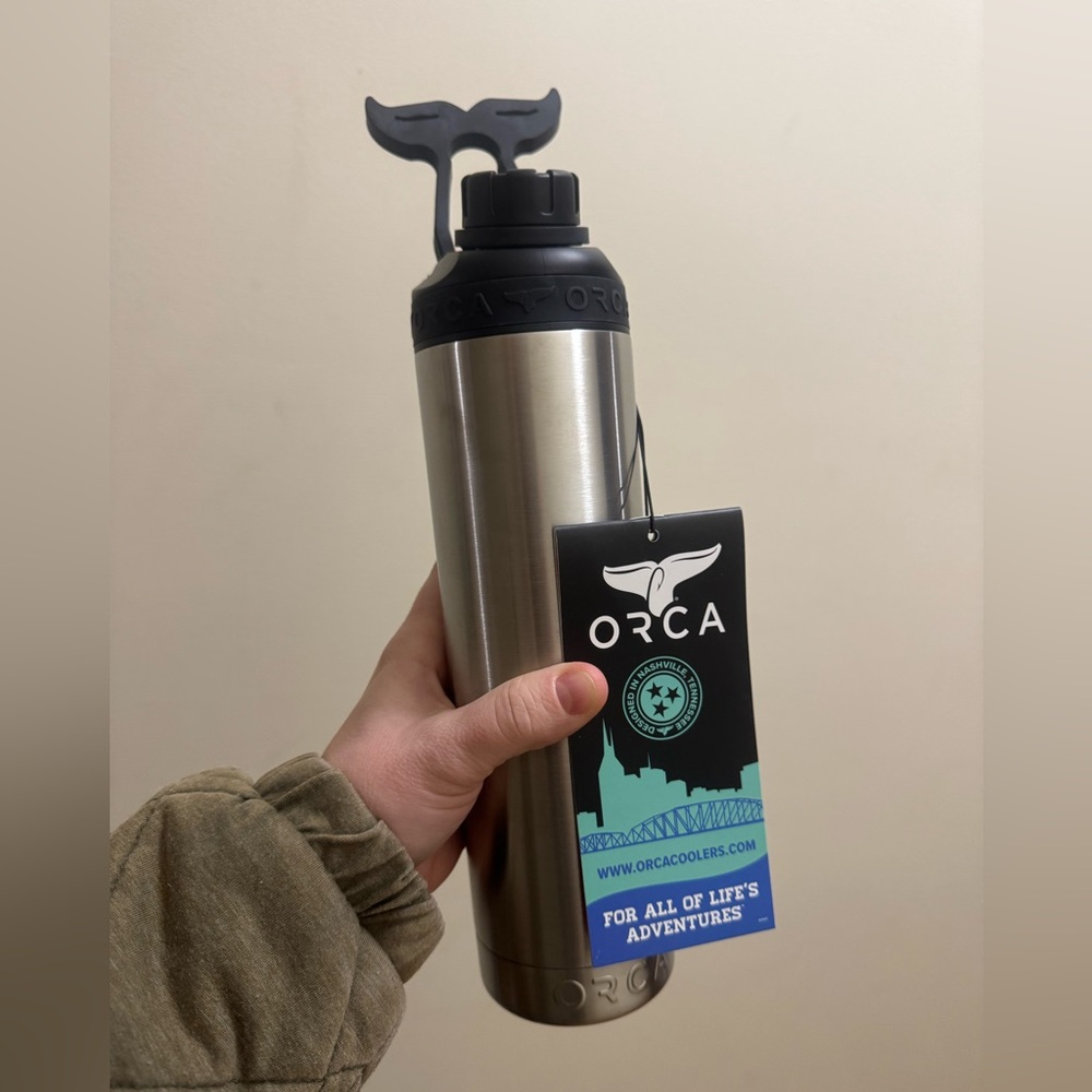 Stainless Steel Water Bottle - Black and Silver